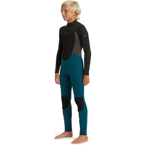 2026 Quiksilver Junior Prologue 3/2mm Back Zip Flatlock Wetsuit EQBW103121 - Midnight Turquoise